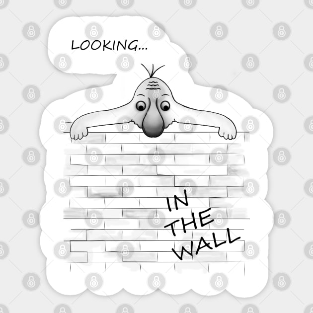 looking for the wall. Sticker by Virginia Picón